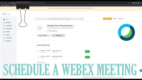How to Sign in Schedule a Meeting on Webex YouTube