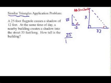 How to Solve Similar Triangles Applications: Flagpole …