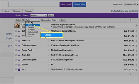 How to Sort Messages in Yahoo Mail