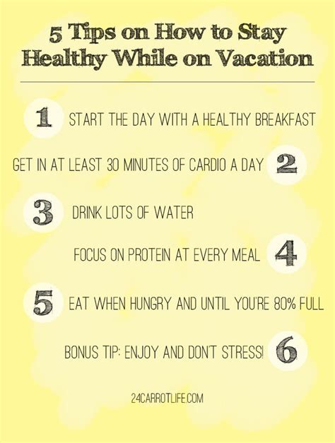 How to Stay Healthy on Vacation Diet Exercise Tips