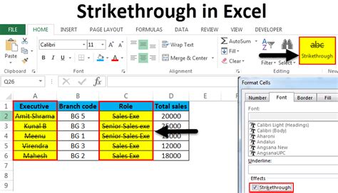 How to Strikethrough In Excel