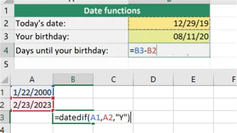 How to Subtract Dates in Excel