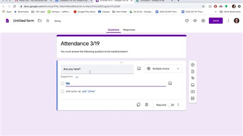 How to Take Attendance in Google Classroom Forms YouTube