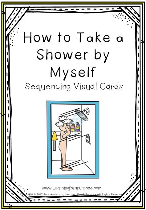 How to Take a Shower Visual Sequencing Cards Learning For A Purpose