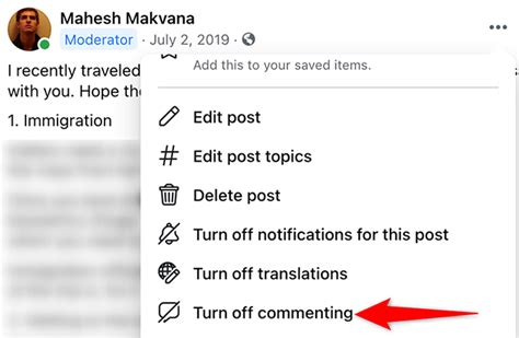 How to Turn Off Comments on a Facebook Post