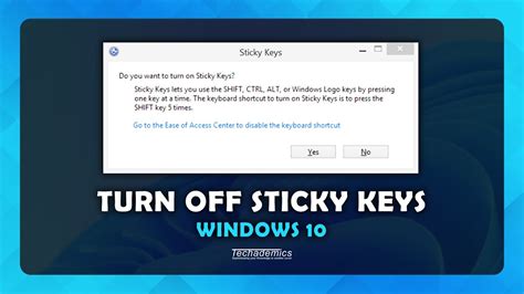 How to Turn off Sticky Keys on Windows