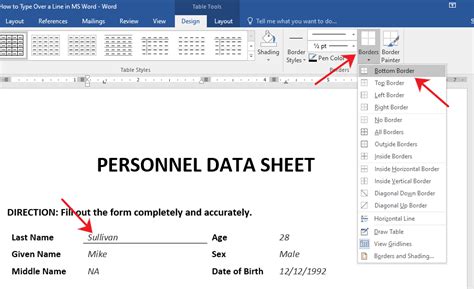 How to Type Over a Line in MS Word OfficeBeginner