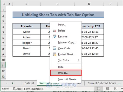 How to Unhide Sheet Tab in Excel (7 Effective Ways) ExcelDemy