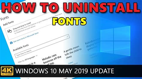 How to Uninstall Fonts from Windows 10 YouTube