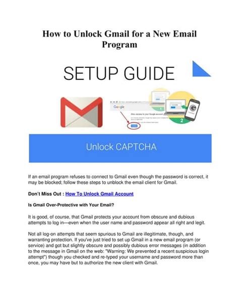 How to Unlock Gmail for a New Email Program or Service