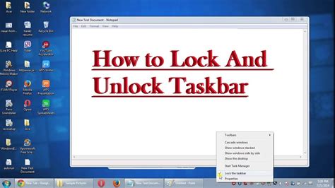 How to Unlock the Windows 7 Taskbar Unbearable awareness is