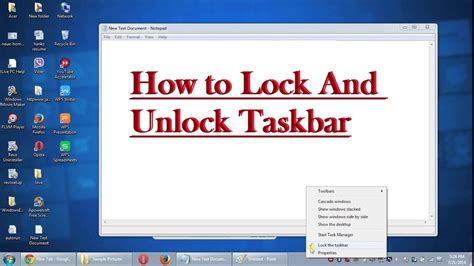 How to Unlock the Windows 7 Taskbar