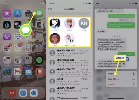 How to Unpin Message Conversations in iOS