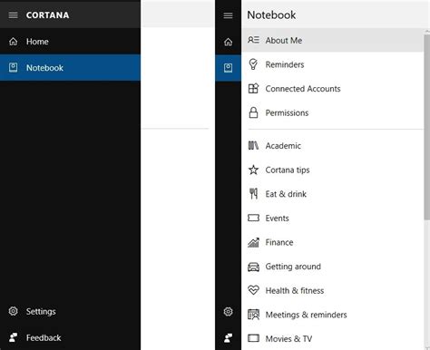 How to Use Cortana Notebook and Settings Features