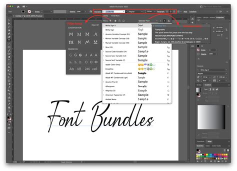 How to Use Fonts in Adobe Illustrator Design Bundles