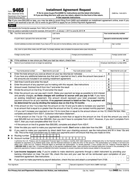 How to Use Form 9465 Instructions for Your IRS Payment Plan Irs