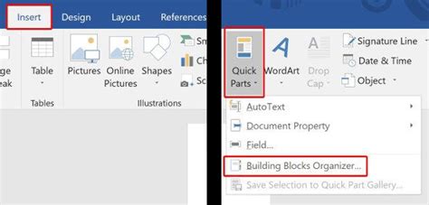 How to Use Quick Parts or Building Blocks in Microsoft Office