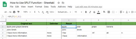 How to Use SPLIT Function in Google Sheets StepByStep [2020]