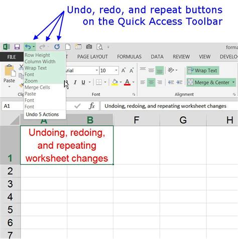 How to Use Undo Redo and Repeat in Excel