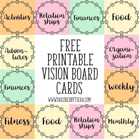 How to Use Visuals to Stay Motivated Vision Board Cards for Creating