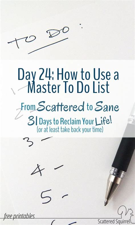 How to Use a Master To Do List to Tame a Scattered Brain