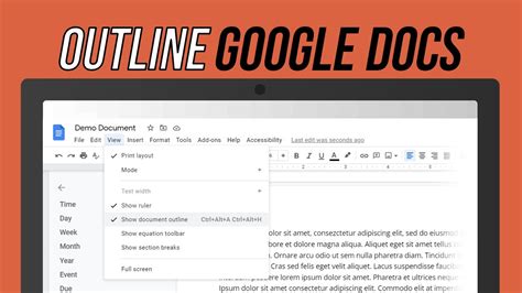 How to Use the Google Docs Outline Tool