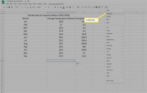 How to Use the Google Spreadsheets AVERAGE Function