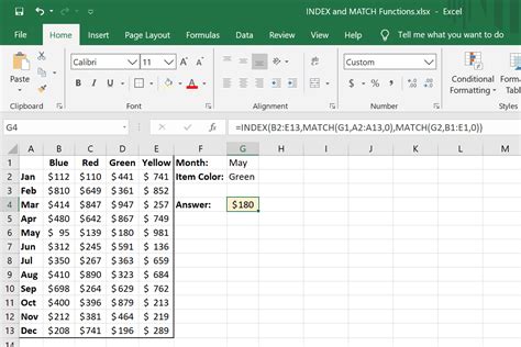 How to Use the INDEX and MATCH Function in Excel