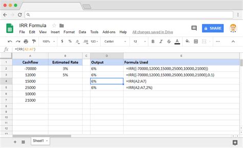 How to Use the IRR Function in Google Sheets - YouTube