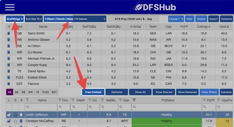 How to Use the NFL DFS Lineup Builder DFS Hub
