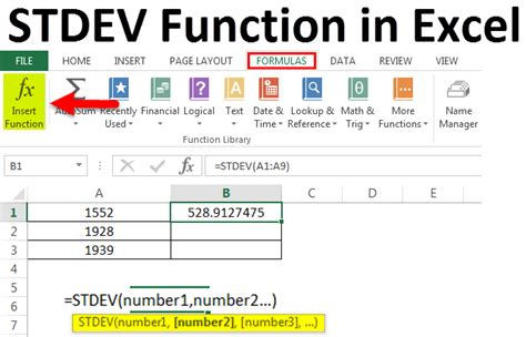 How to Use the STDEV Function in Excel