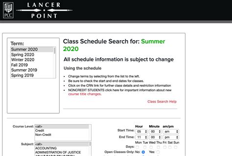 How to Use the Schedule of Classes Apply and Get Started at PCC