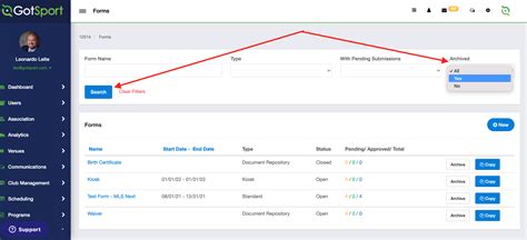 How to View Forms from a Player or Child Account (Available Forms)