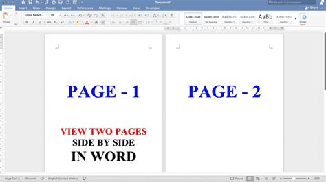 How to View Two Pages Side by Side in Microsoft Word