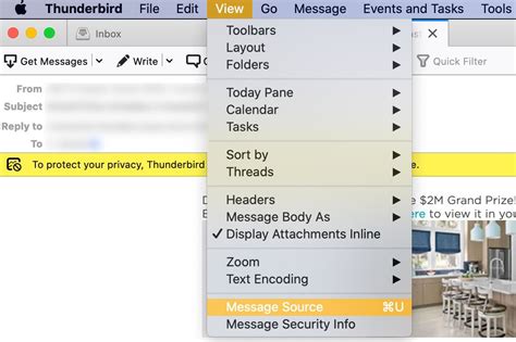 How to View the Source of a Message in Mozilla Thunderbird