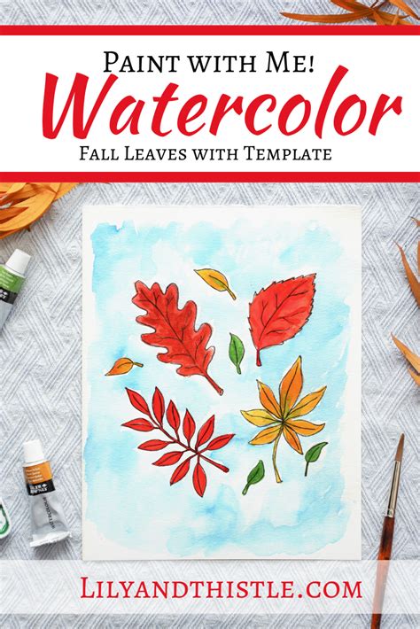 How to Watercolor Paint Easy Fall Leaves - Lily & Thistle