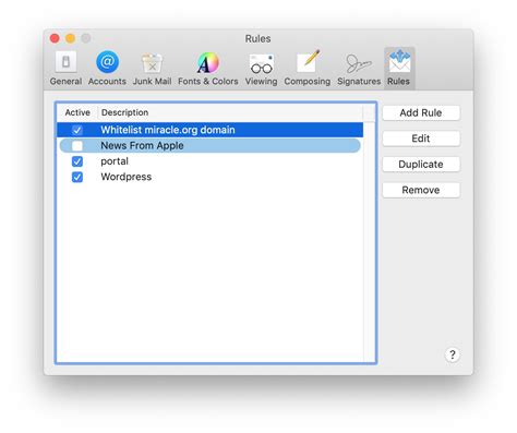 How to Whitelist a Domain in Mac OS X Mail App