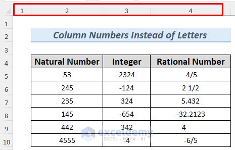 How to Work with Column Numbers Instead of Letters in Excel
