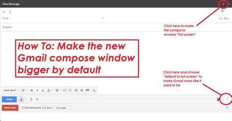 How to Write Gmail Messages in a Bigger Window