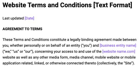 How to Write Terms and Conditions for An Website