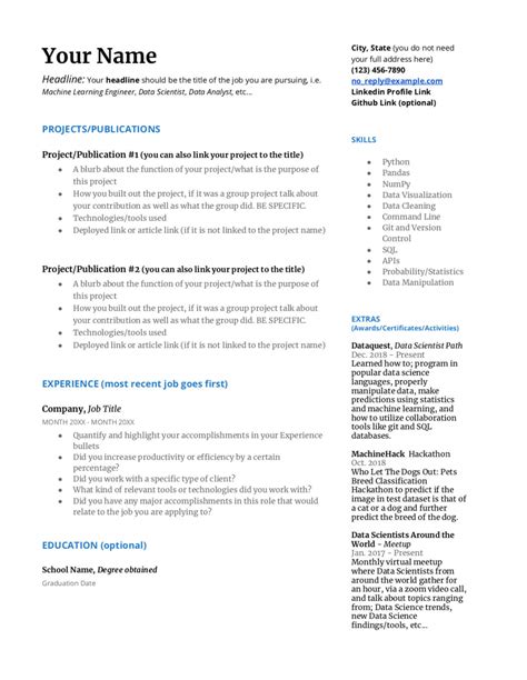How to Write a Great Data Science Resume Dataquest