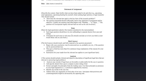 How to Write a Legal Analysis Memorandum YouTube