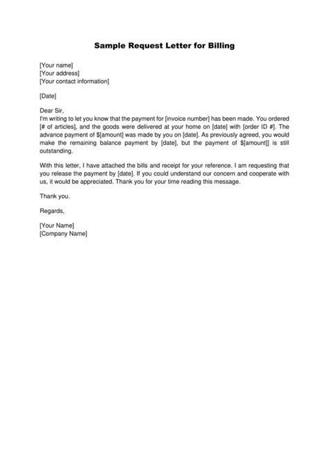 How to Write a Sample Request Letter for Billing Ample Fusion