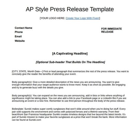 How to Write an AP Style Press Release +[Template]