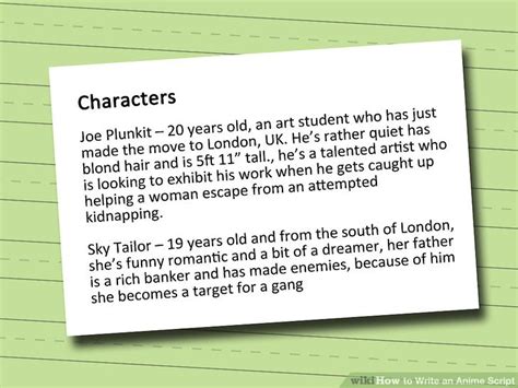How to Write an Anime Script 8 Steps (with Pictures) wikiHow
