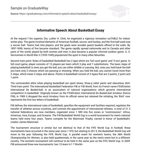 How to Write an Informative Speech on Basketball - SportsRec