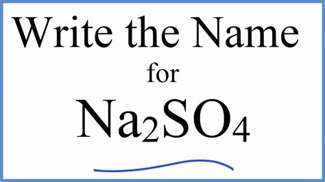 How to Write the Name for Na2SO4 - YouTube