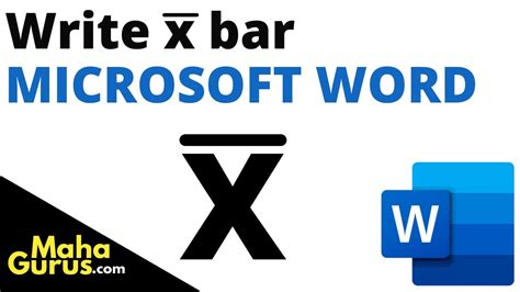 How to Write x Bar Places a Bar Above any Text in MS Word YouTube