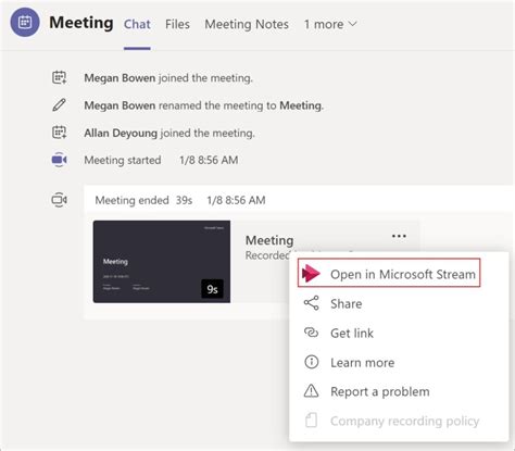 After the meeting, you can access the chat conversation in several ways: Select Chat on the left side of Teams and choose the meeting in the chat list. Note that in the chat list, meeting chats are preceded by the meeting icon and have the same title as the meeting. Select Calendar on the left side of Teams, right-click the meeting event, and .... 