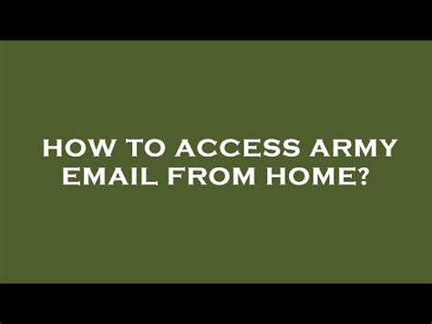 How to access my old Army email - Quora